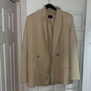 Vince Light Tan Double-Breasted Blazer